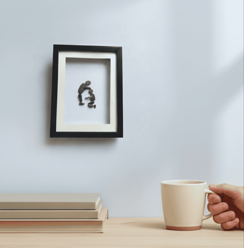 Premium Handcrafted Pebble Art Of Respectful Gesture by Prahalad Pawar - Unique 9x12 Wall Decor for Home