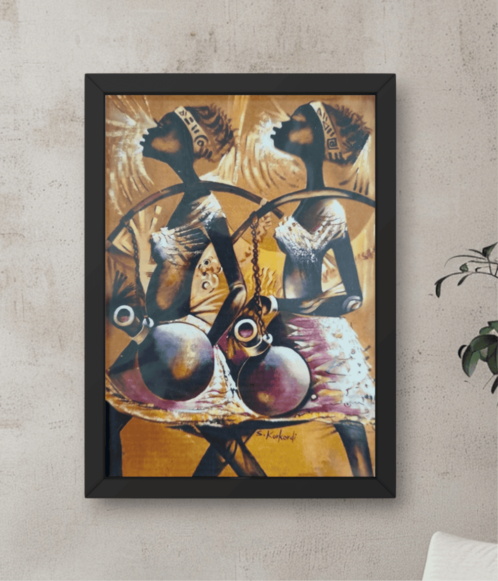 Tribal Women African Handmade Canvas Painting – A Timeless Expression of Culture
