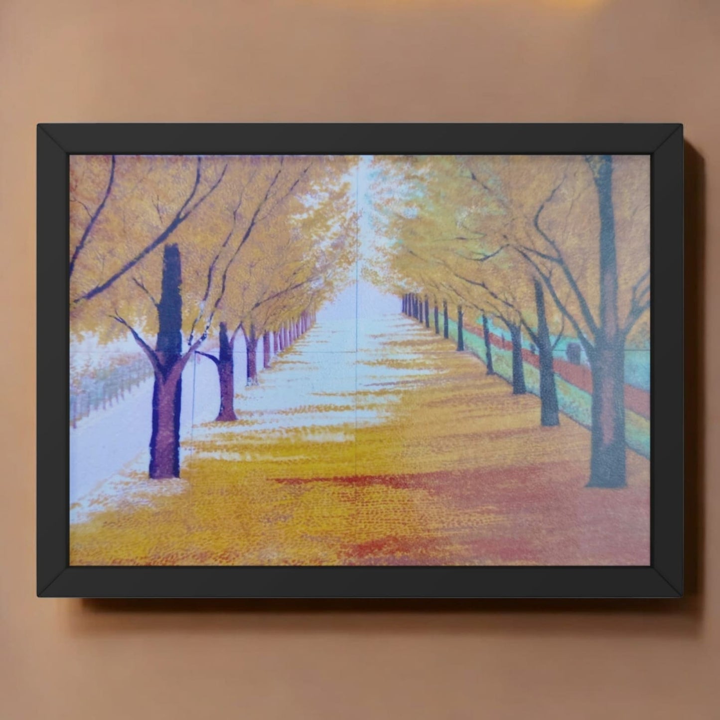 Golden Pathway of Autumn Trees - Canvas Painting