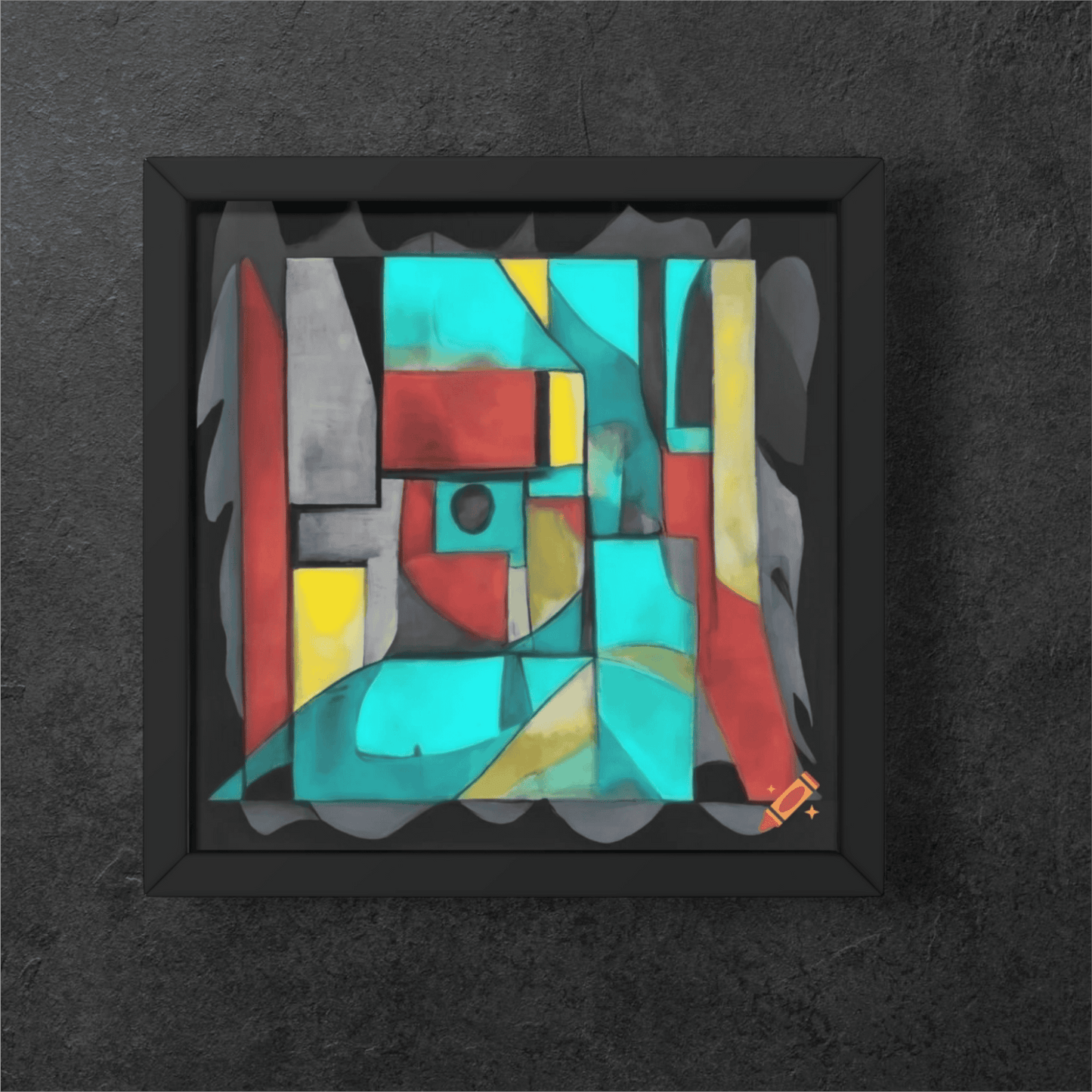 Geometric Abstract Framed Wall Art - Premium Handmade Canvas Painting