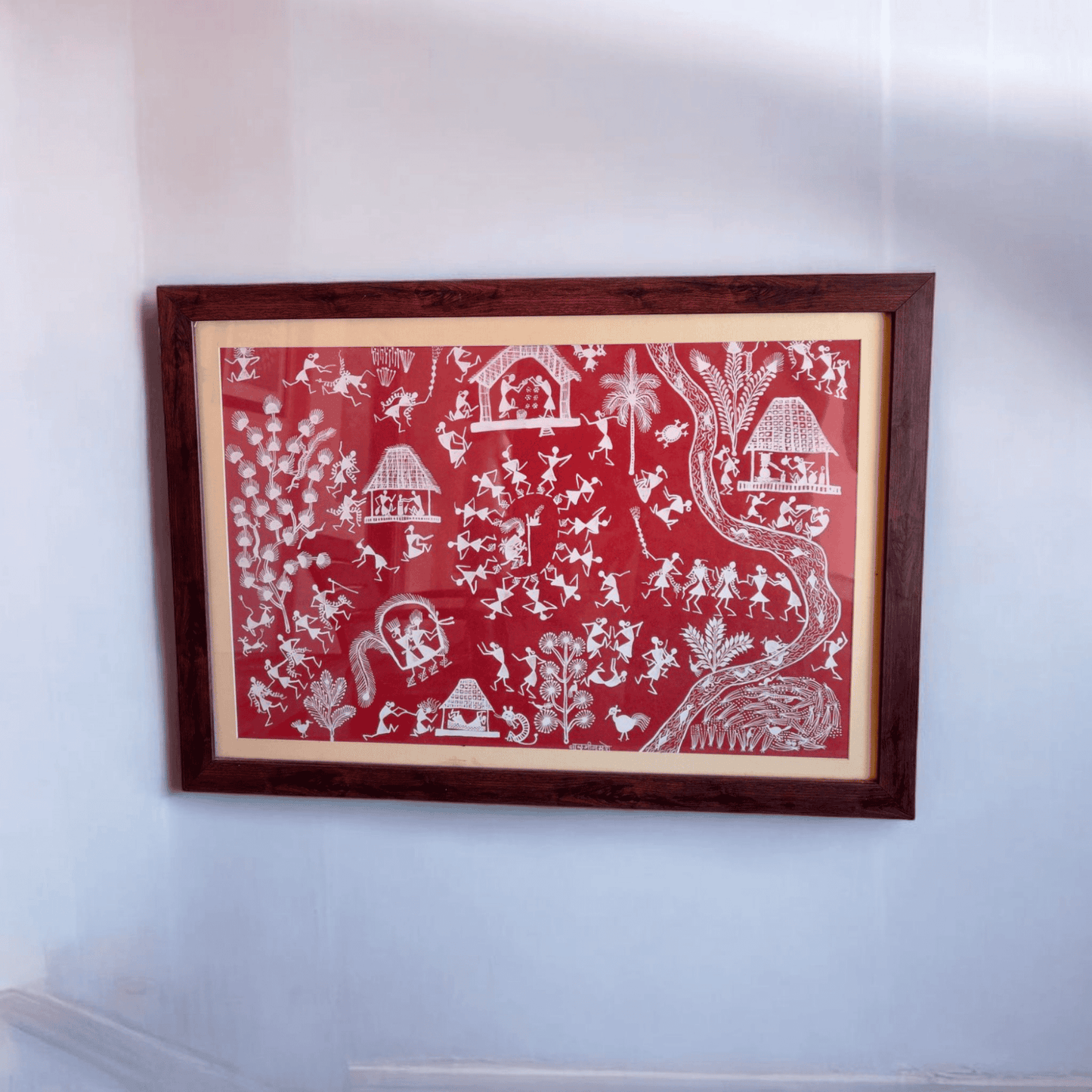 Village Celebration – A Warli Art Depiction of Tribal Life(24"*18")
