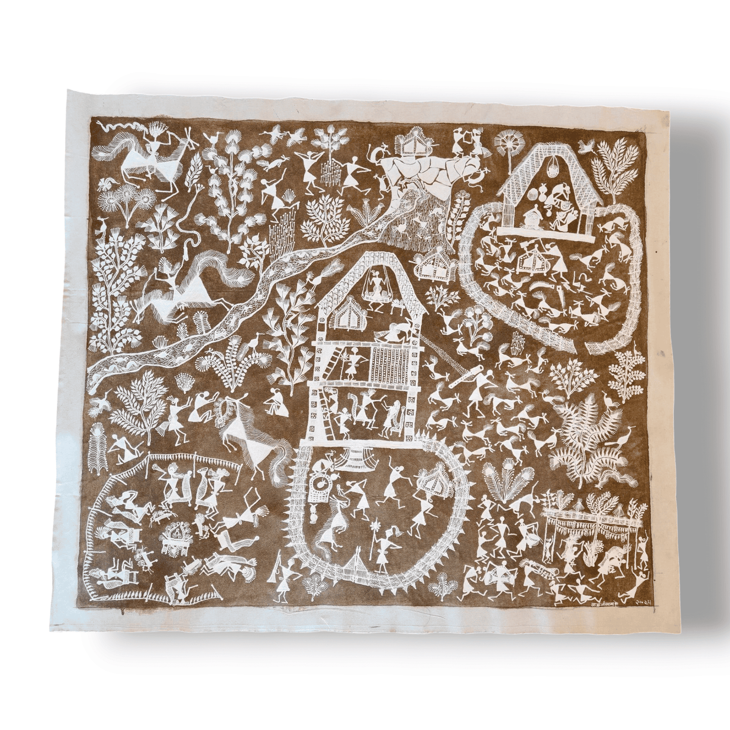 Handcrafted Warli Painting – Marriage Story( Without Frame)(39"*34")