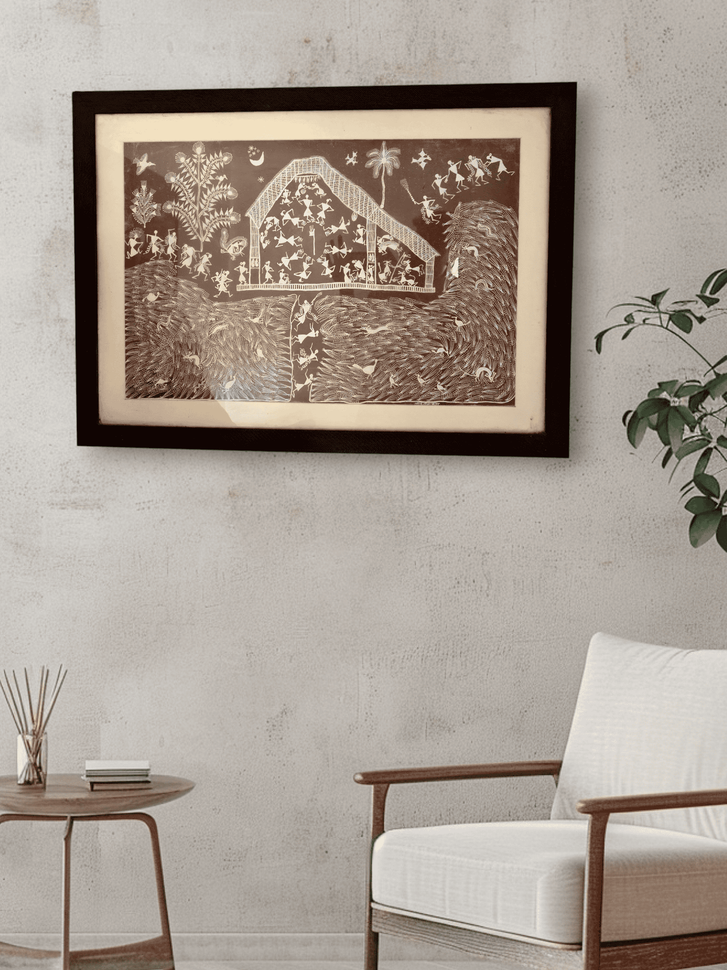 Authentic Warli Painting – Handcrafted Tribal Art(32"*24")