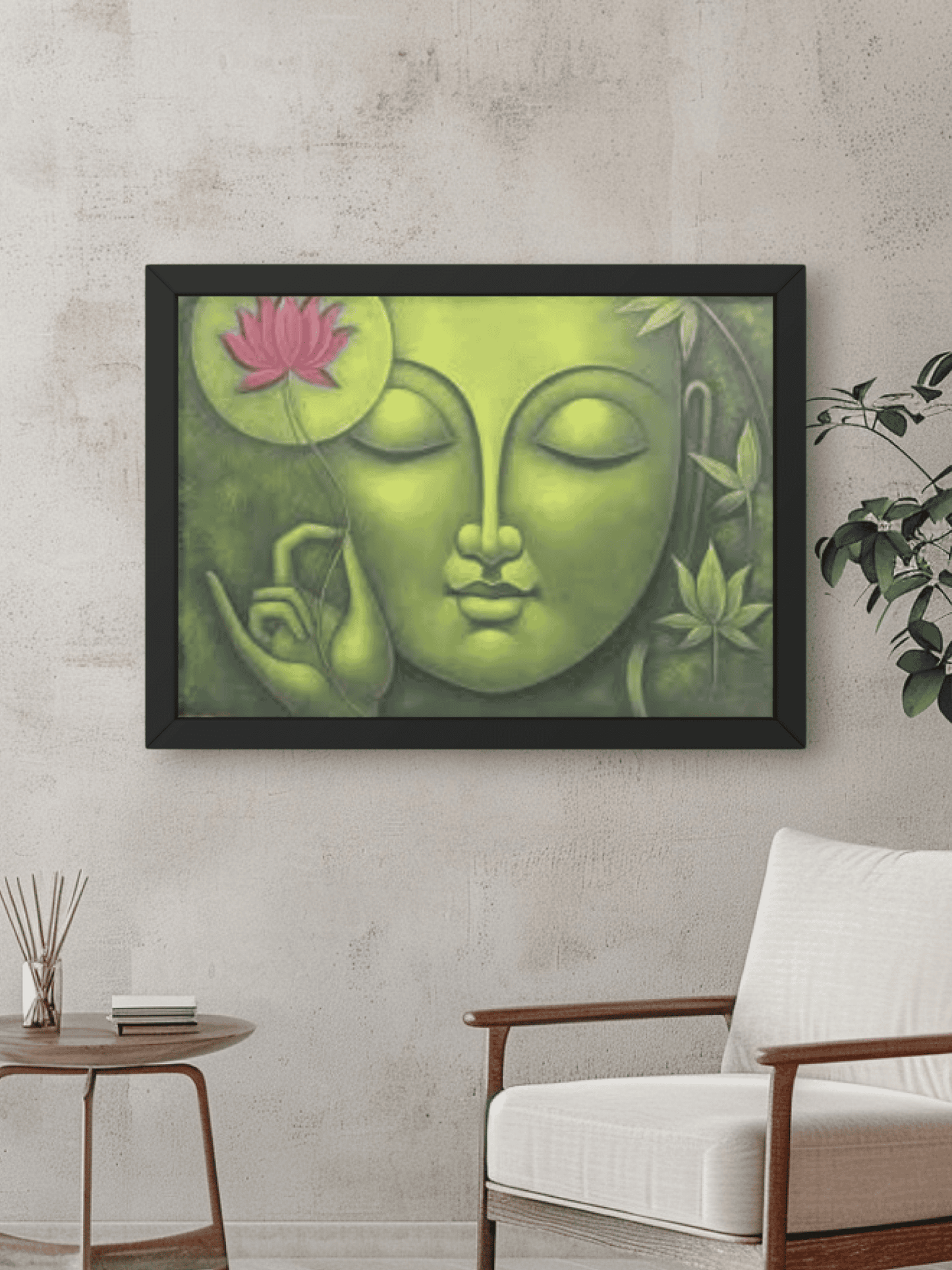Buddha Serenity Framed Wall Art -Premium Handmade Canvas Painting