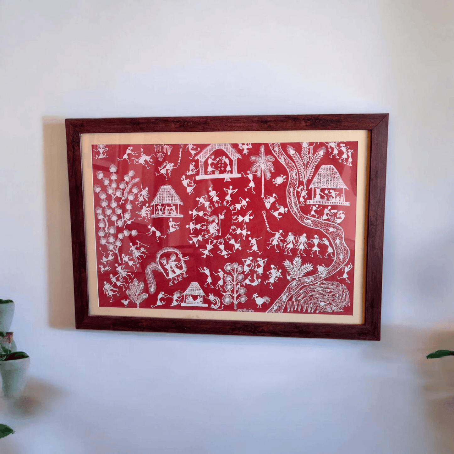 Village Celebration – A Warli Art Depiction of Tribal Life(24"*18")