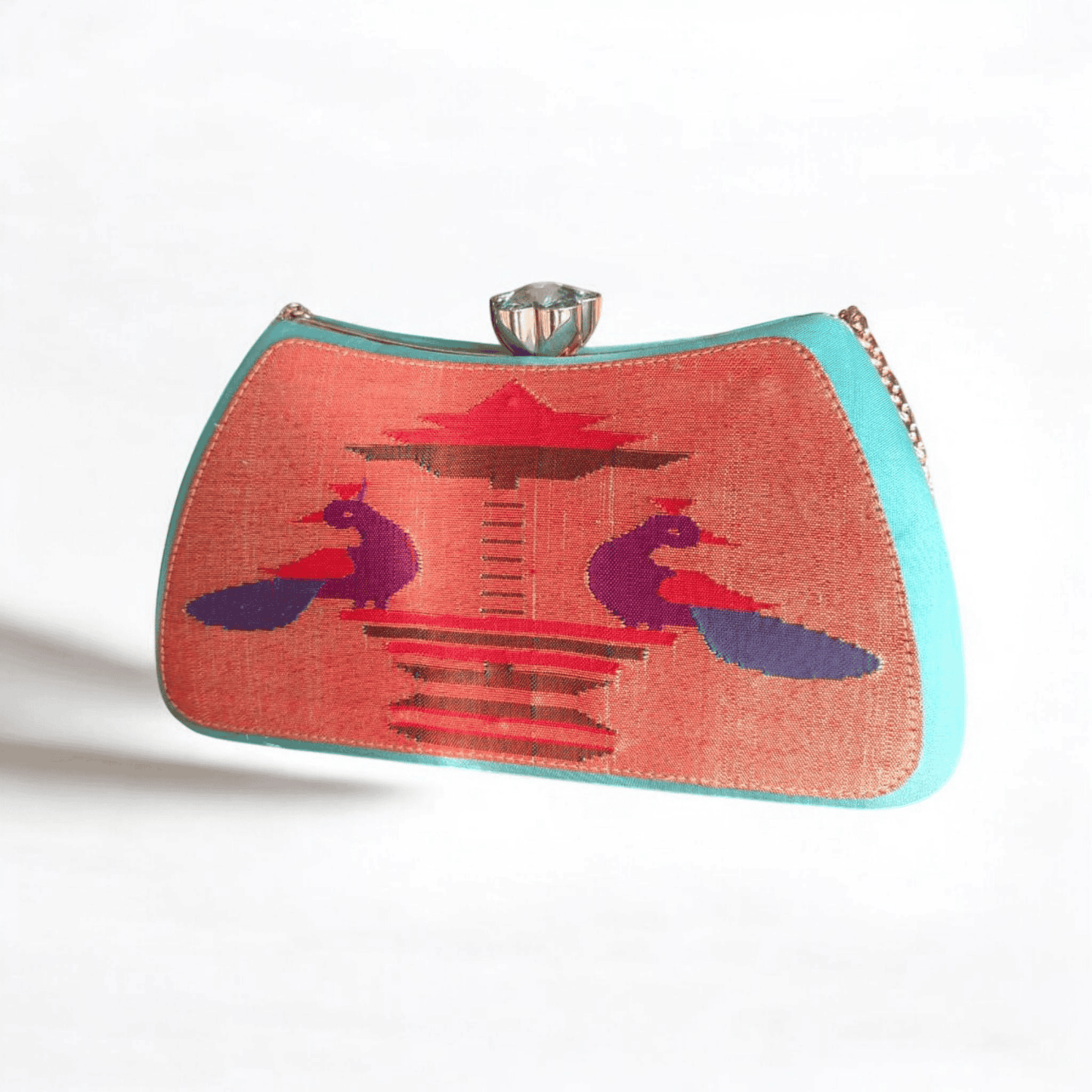 Handmade Peacock Pavilion Silk Handbag – A Blend of Tradition and Elegance