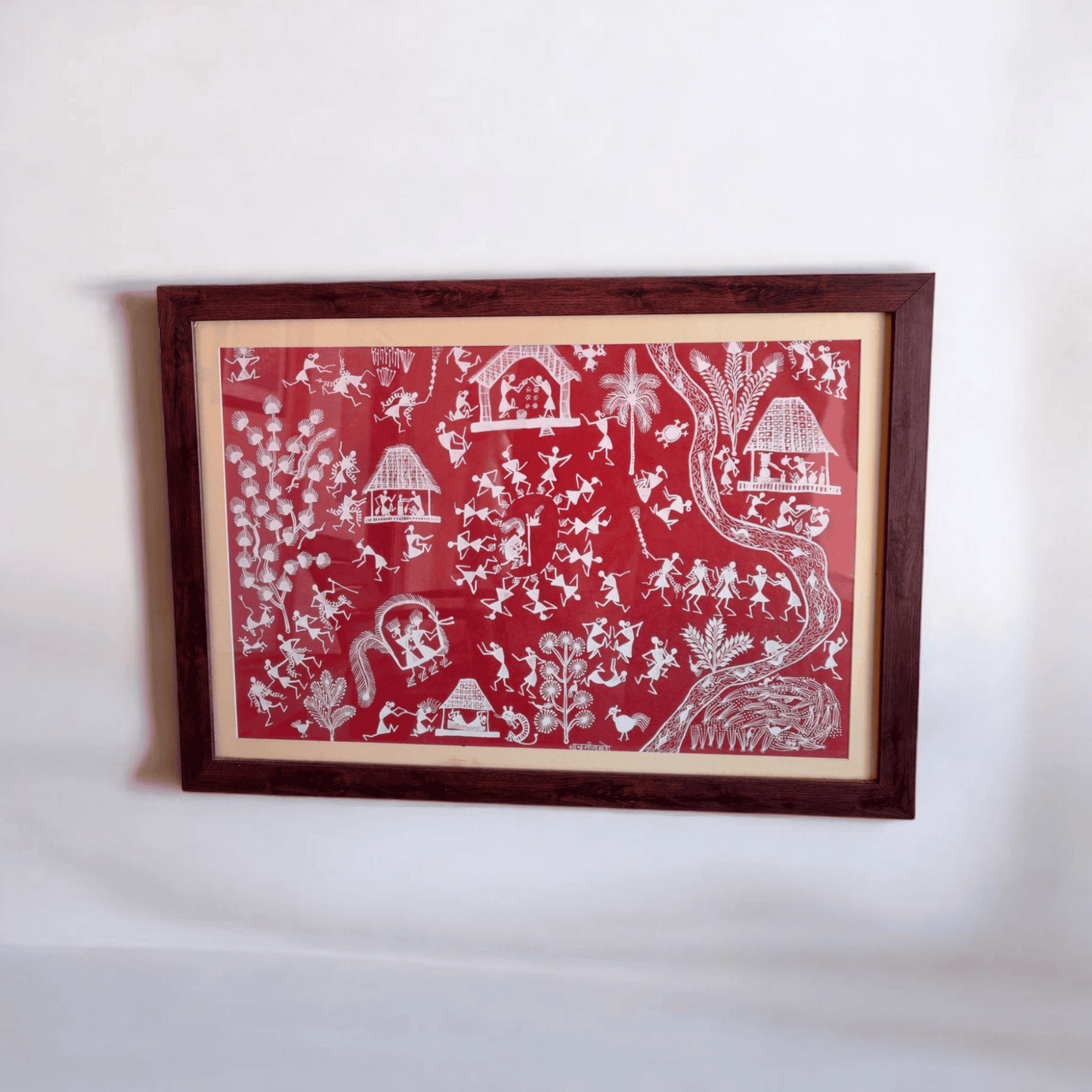 Village Celebration – A Warli Art Depiction of Tribal Life(24"*18")
