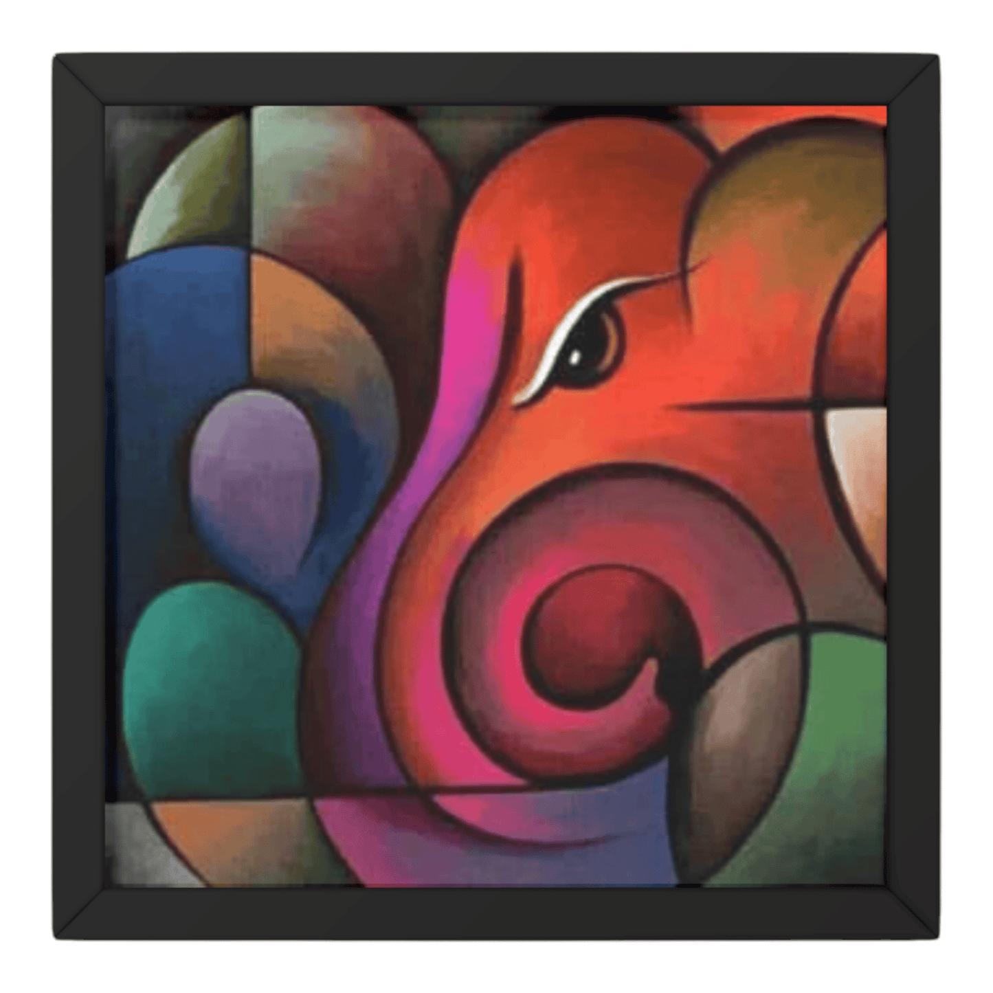 Abstract Lord Ganesha Wall Art -Premium Handmade Canvas Painting