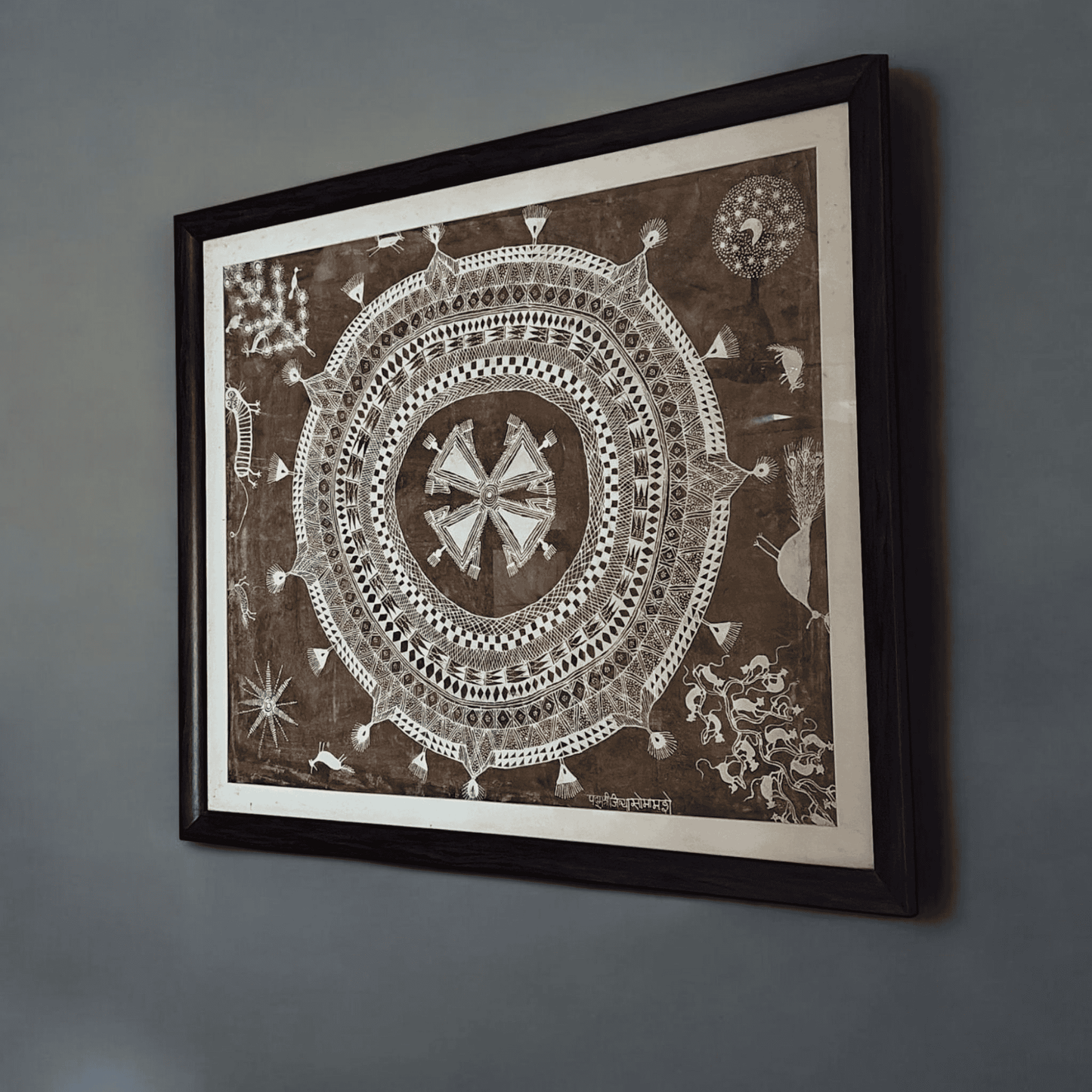 Traditional Warli Art by Bharat Bhushan Awardee Balu Jivya Mashe – (48" * 40")
