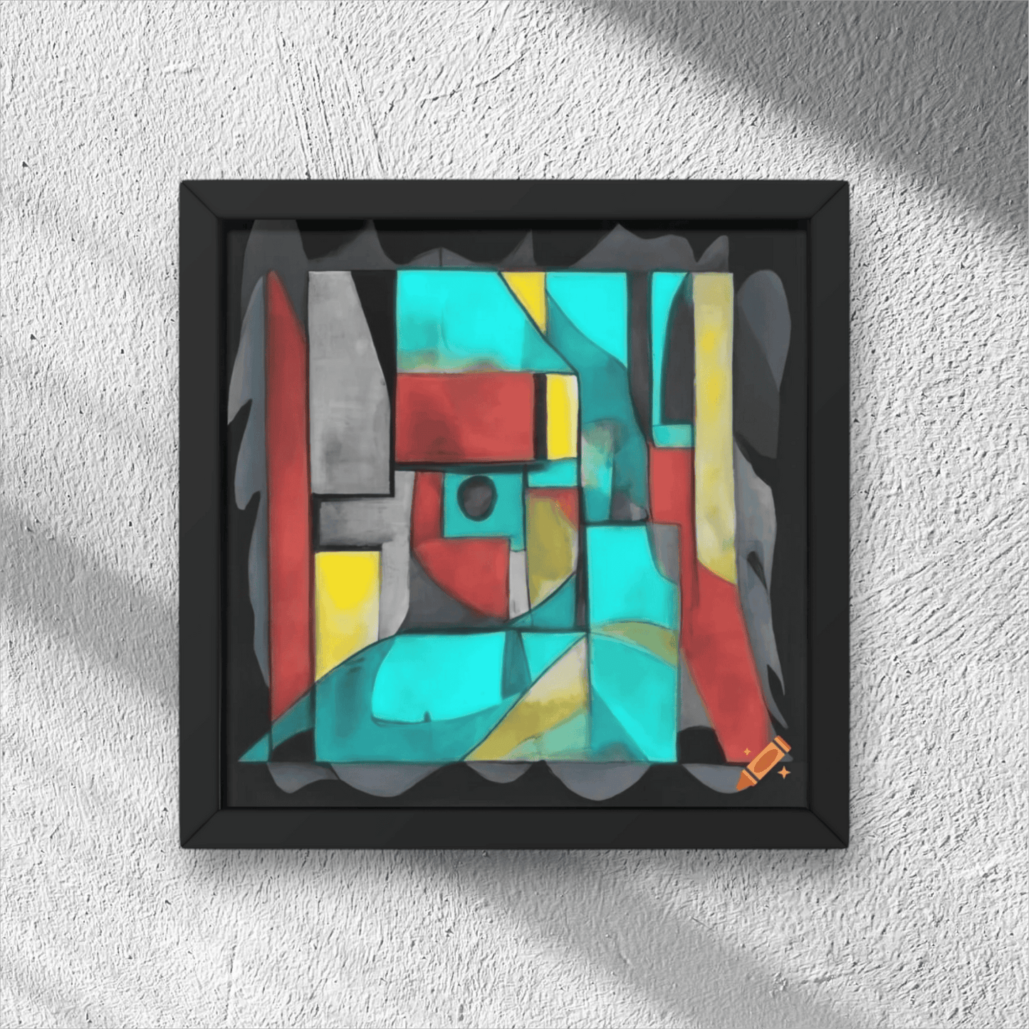Geometric Abstract Framed Wall Art - Premium Handmade Canvas Painting