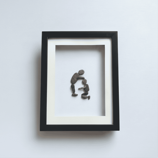 Premium Handcrafted Pebble Art Of Respectful Gesture by Prahalad Pawar - Unique 9x12 Wall Decor for Home