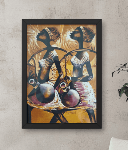 Tribal Women African  Handmade Canvas Painting – A Timeless Expression of Culture