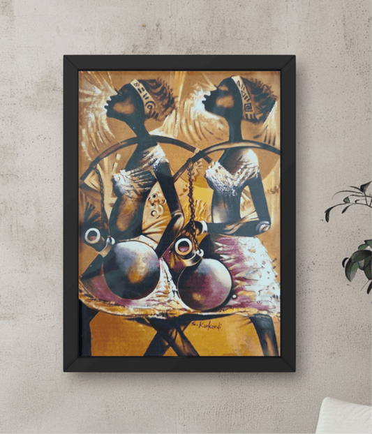 Tribal Women African  Handmade Canvas Painting – A Timeless Expression of Culture