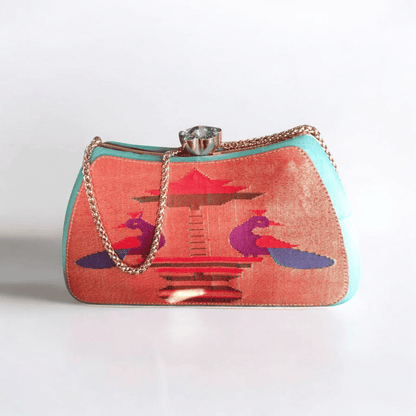 Handmade Peacock Pavilion Silk Handbag – A Blend of Tradition and Elegance