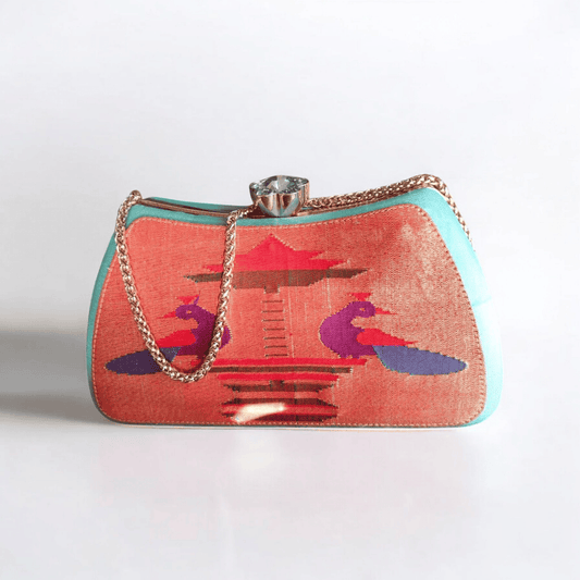 Handmade Peacock Pavilion Silk Handbag – A Blend of Tradition and Elegance