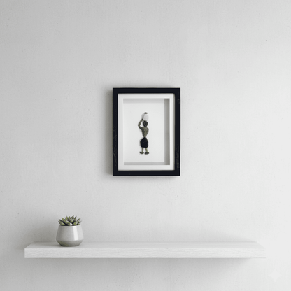 Premium Handcrafted Pebble Art Woman with Basket by Prahalad Pawar - Unique 9x12 Wall Decor for Home