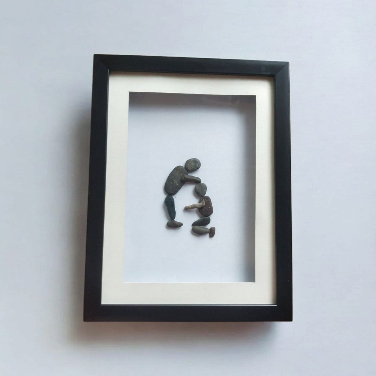 Handcrafted Pebble Art Of Respectful Gesture by Prahalad Pawar - Unique 9x12 Wall Decor for Home