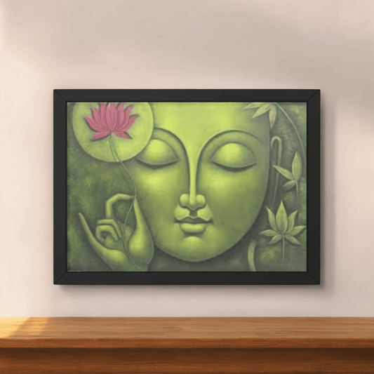 Buddha Serenity Framed Wall Art -Premium Handmade  Canvas Painting