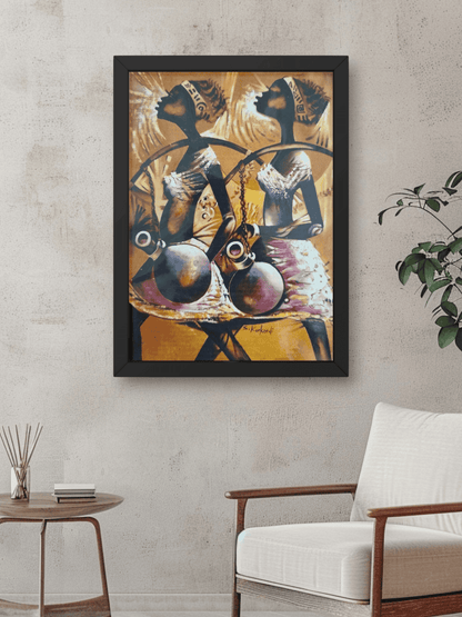 Tribal Women African  Handmade Canvas Painting – A Timeless Expression of Culture