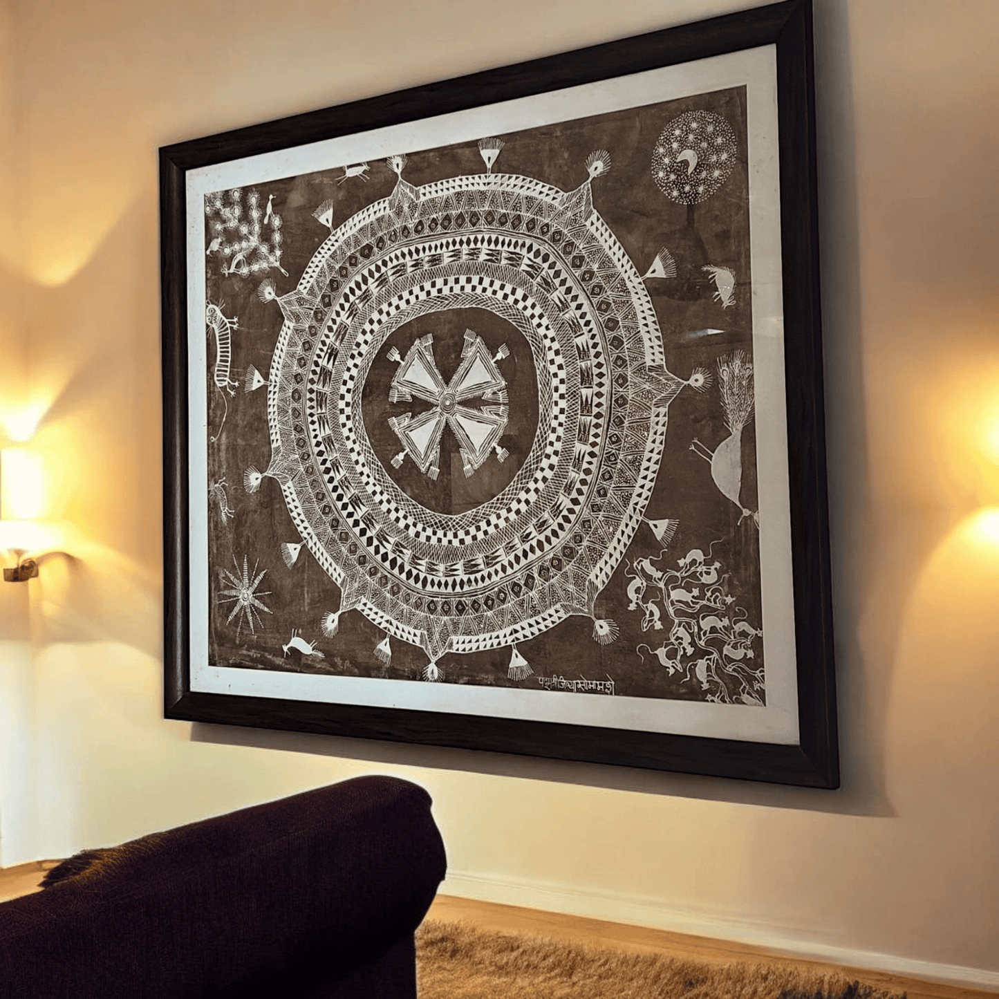 Traditional Warli Art by Bharat Bhushan Awardee Balu Jivya Mashe – (48" * 40")