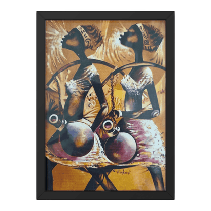 Tribal Women African  Handmade Canvas Painting – A Timeless Expression of Culture