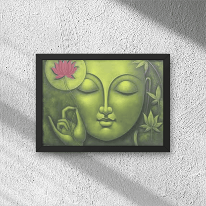 Buddha Serenity Framed Wall Art -Premium Handmade  Canvas Painting