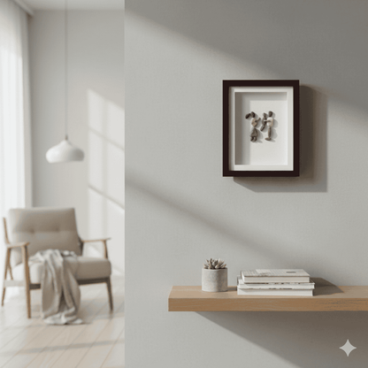 Premium Handcrafted Pebble Art Sibling Bond by Prahalad Pawar - Unique 9x12 Wall Decor for Home