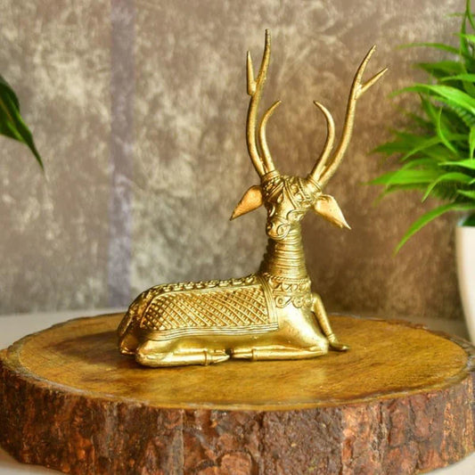 Ethnic Deer Repose Showpiece